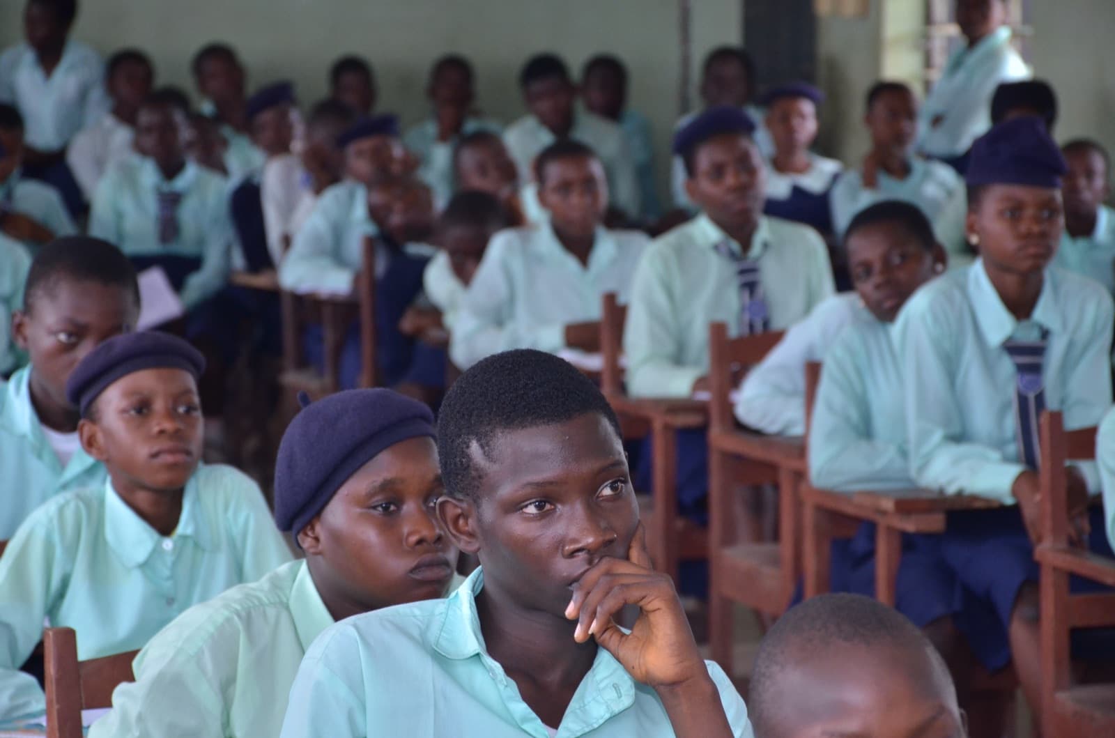 Students at Aatan Baptist Comprehensive School during the 2019 bootcamp.